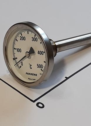 Термометр Ø63мм / 500°С / L-110 мм 1/2" стержневой PAKKENS (Ту...