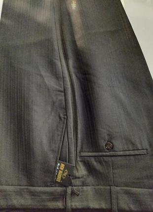Мужские черные классические брюки в полоску под ремень new manner