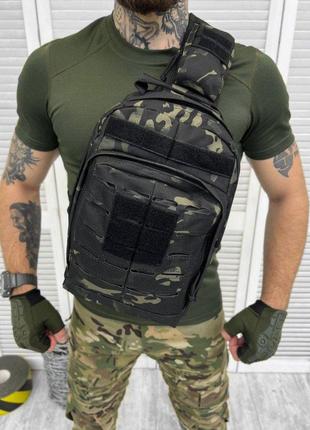 Рюкзак патрульний однолямковий SILVER KNIGHT 8л darck РГ4625