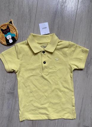 Желтая футболка next 18-24 мес поло детская одежда