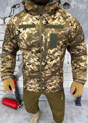 Зимова тактична куртка Softshell OMNI-HEAT піксель M