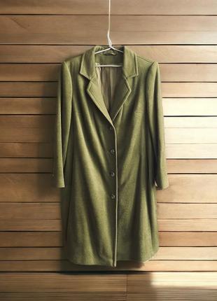 Шерстяное пальто батал, оливковый цвет, индивидуальный пошив, ...