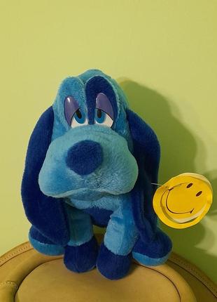 Іграшка м'яка плюшева - песик , блакитно-синій - 20 см