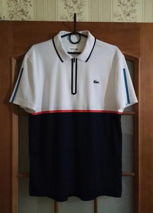 Мужская футболка поло polo lacoste sport fr4 (m-l) оригинал ре...