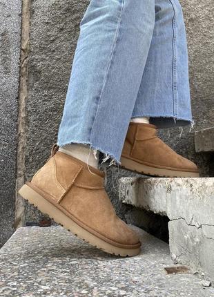 Угги ugg classic ultra mini chestnut