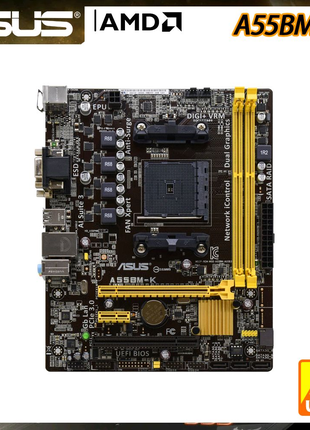 Материнская плата Asus A55BM-K (sFM2+, AMD A55, PCI-Ex16 3.0