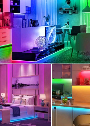 Світлодіодна стрічка багатобарвна 3528 RGB 5 м Led з пультом