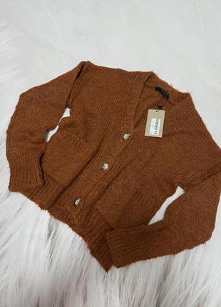 Вязаная теплая кофта свитер в стиле оверсайз bsl xs 34