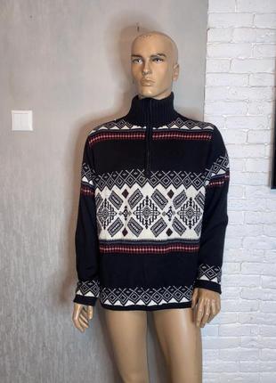 Теплий напівшерстяний светр на термопідкладці великого розміру...