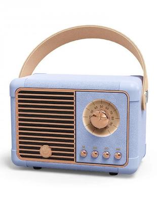 Колонка портативная Bluetooth FM-радио ретро фиолетовая AC Pro...