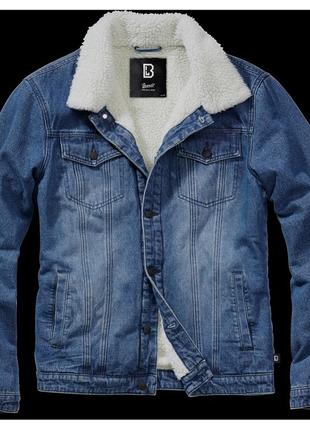 Куртка джинсовая с мехом brandit sherpa denim синий (m)
