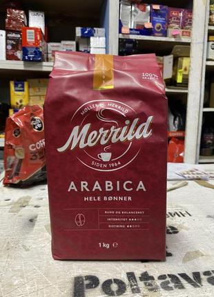 Кава в зернах merrild arabica 1 кг італія