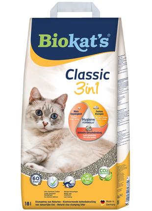 Бентонітовий наповнювач для котячого туалету Biokats Classic 3...