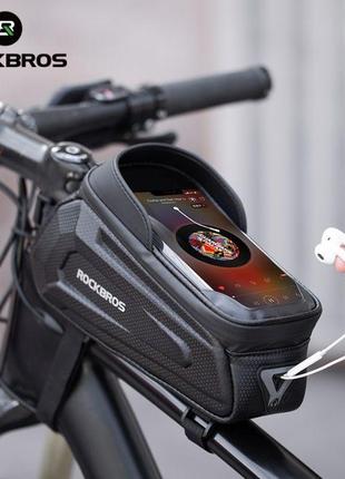 Велосипедная сумка на раму RockBros B68 сенсорная, водонепрони...