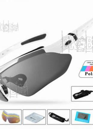 Спортивные очки RockBros ORIGINAL Polarized 5 линз Цвет: Белый