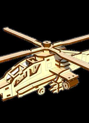 3D Пазл Механический Из Дерева Pazly "Вертолет" 119 деталей