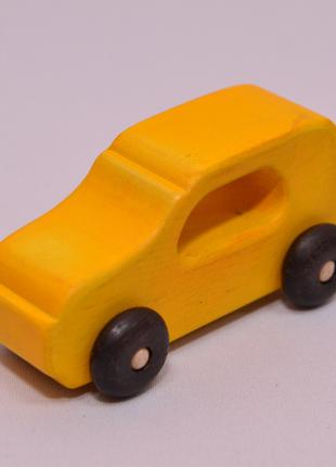 Машинка Деревянная детская Lis Mini Желтая
