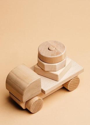 Машинка Деревянная Сортер для детей Lis Пирамида