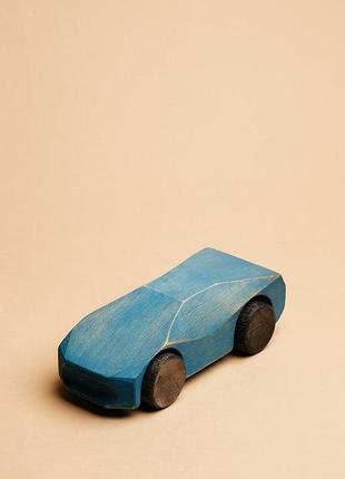 Машинка Деревянная для детей Lis Кибертрак Крашеная Синяя