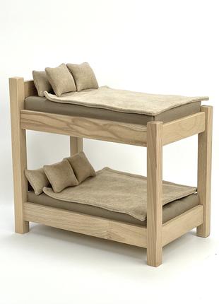 Игрушечная мебель для кукол Lis Деревянна двух ярусная кровать