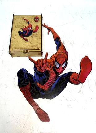 Деревянный фигурный пазл Max Woody "Spider Man" A3 89 деталей