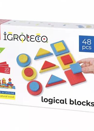 Деревянная развивающая игра для детей Igroteco Логические блок...