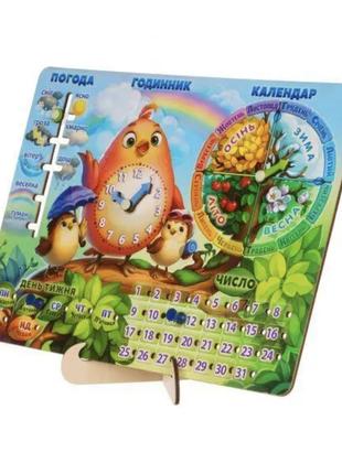 Календарь деревянный детский розвивающий UBumblebees Птичка
