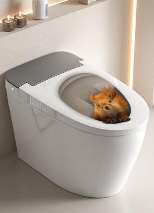 Стильна оригінальна 3D наклейка у туалет на кришку унітазу ТОП
