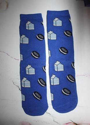 Носки высокие синие milk oreo