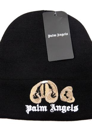 Шапка черная вязаная женская мужская Palm Angels Шапка унисекс...