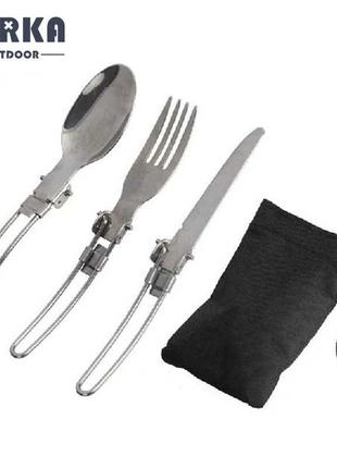Комплект столовых приборов, состоящий из вилки, ножа и ложки