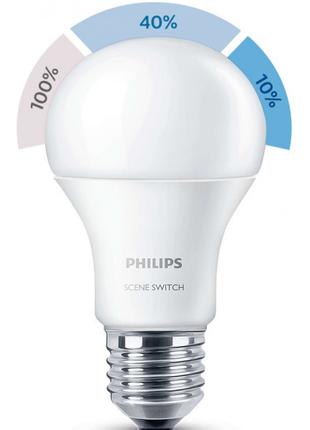 Philips Scene Switch A60 3S 9-70 Вт E27 6500 K три режими регу...