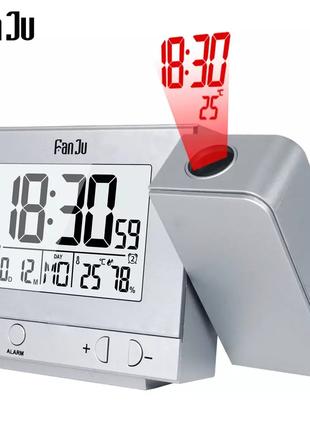 Цифровые часы FanJu FJ3531 с проекцией, термометром, гигрометр...