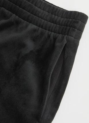 Классные черные велюровые шорты h&amp;m l