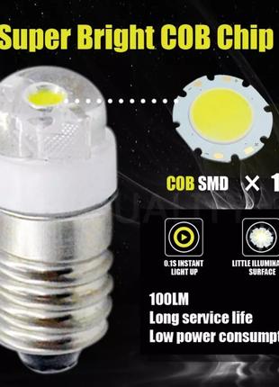 LED лампочка для фонарика Е10 6V 6000K холодный свет
