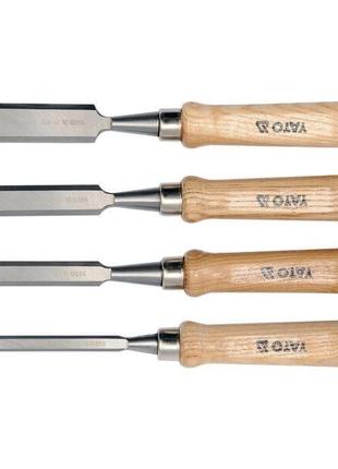 Стамески с деревянными ручками b = 10-16-20-25 мм. CrV. Набор ...