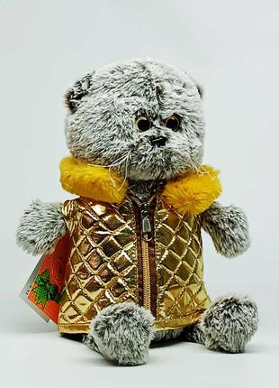 Мягкая игрушка Копиця Кот Басик в золотой куртке 33 см 00067-4