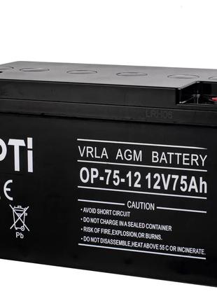 Аккумулятор AGM для ИБП и инвертеров 12V 75Ah, AGM-75 OPTI