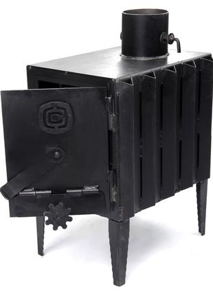 Печка-буржуйка с радиатором 4кВт, 350х250х460мм СИЛА 960014