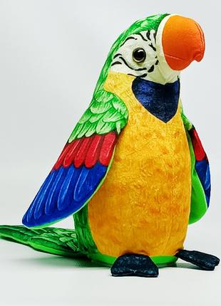 Мягкая игрушка-повторюшка Shantou Попугай 20 см зеленый C41808-2