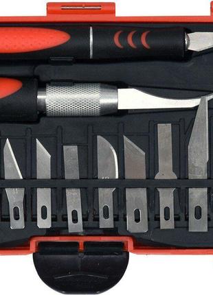 Ножи прецизионные со сменными лезвиями, 16 шт, YT-75370 YATO