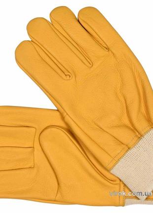 Перчатки рабочие желтые с текстильным взыскателем кожа, размер...
