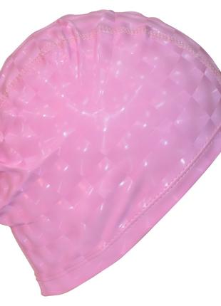 Шапочка для плавання 3D універсальна рожева PM-3D-pink
