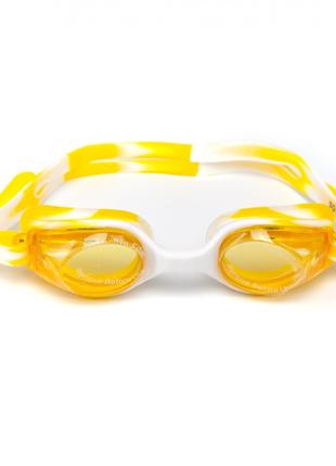 Очки для плавания взрослые SEL-1110-1. Цвет желтый