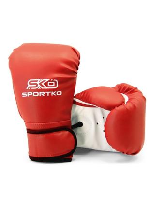 Перчатки боксерские 10 OZ Sportko 12 - 16 лет цвет красный