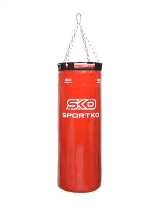 Мешок боксёрский SportKo "Бочонок" PVC с кольцом 75 см красный