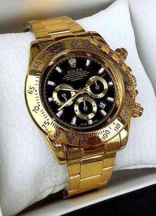 Золотий унісекс наручний годинник rolex / ролекс