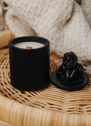 Аромасвічка CUPID SANTAL BLACK 100% WOOD WAX 165g 35h Гранд Пр...