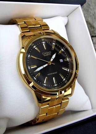 Золотые мужские наручные часы casio / касио