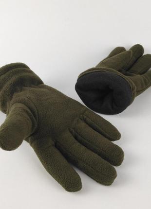 Перчатки тактические флисовые двойные теплые зимние рукавицы ф...